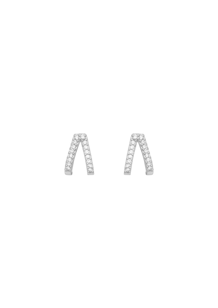 The Wishbone Silver Stud Earrings - Molten Store
