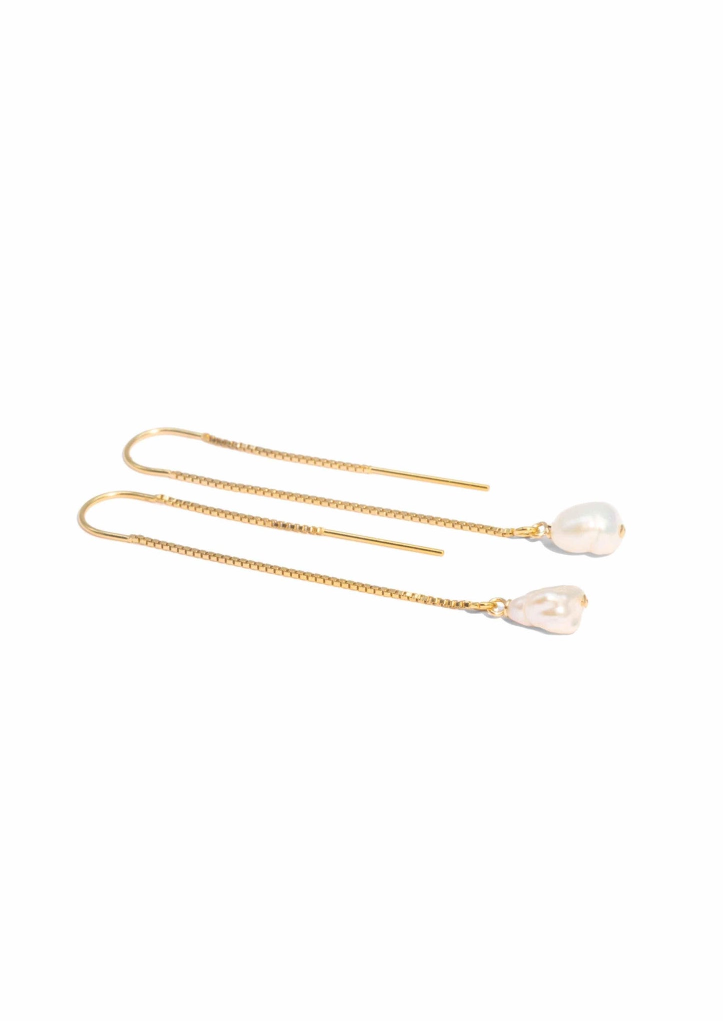 The Gold Pearl Sunlight Threader Earrings