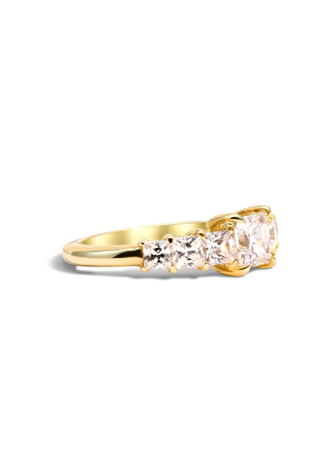 The Princess Banks Yellow Gold Cultured Diamond Ring - Molten Store