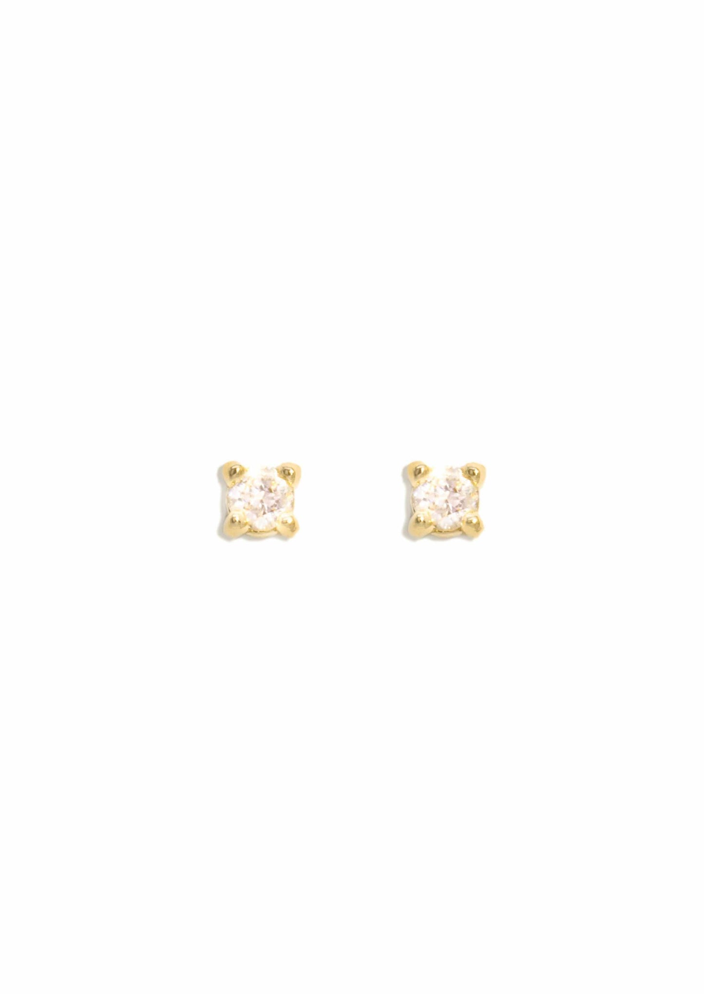 The Diamond Dot Solid Gold Stud Earrings