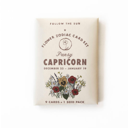 Flower Zodiac Sticker Card Set - Capricorn - Molten Store