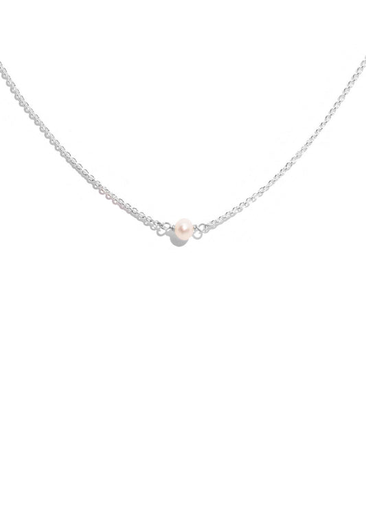The Raindrop Pearl Silver Necklace