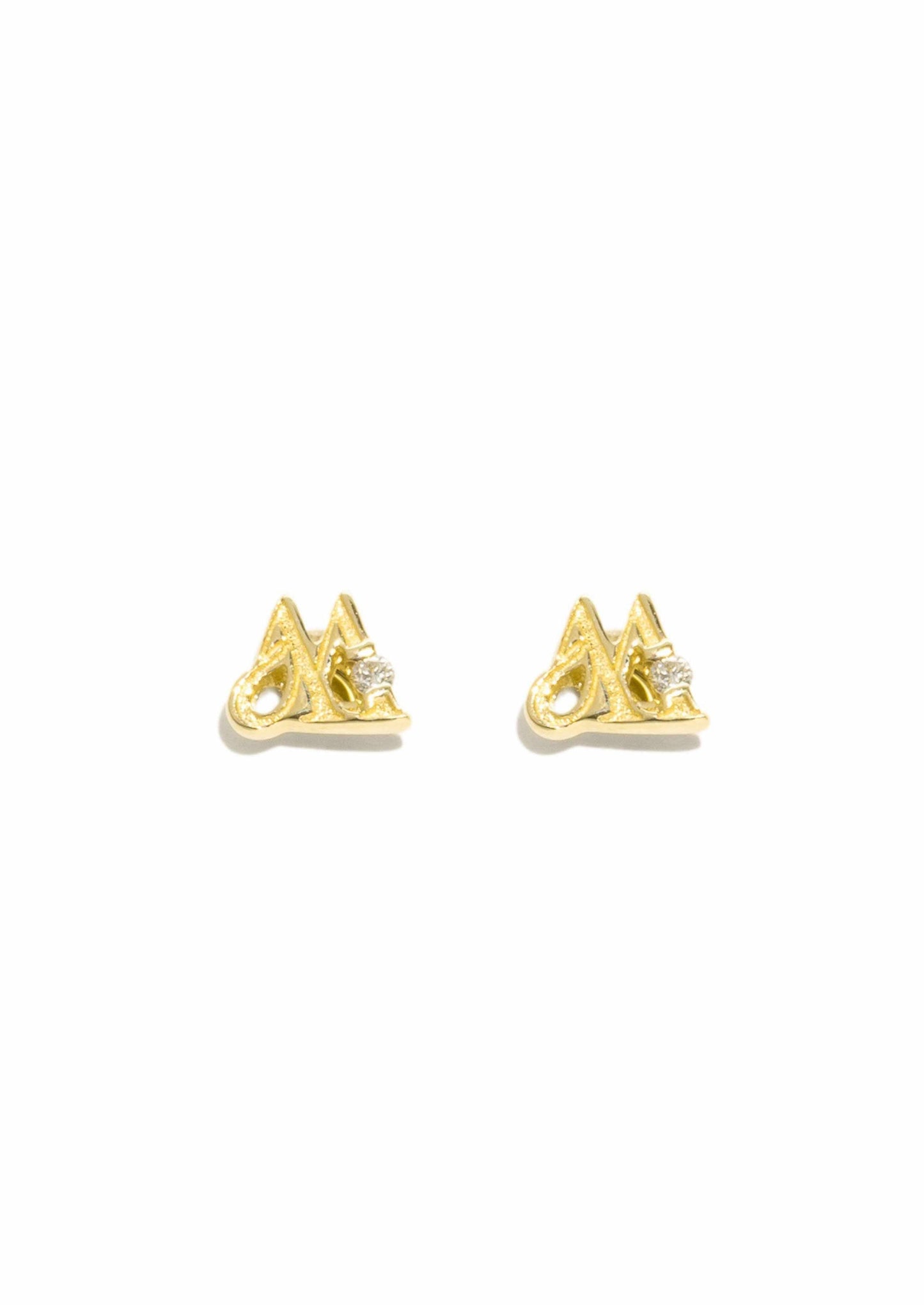 The Solid Gold Diamond Insignia Stud Earrings