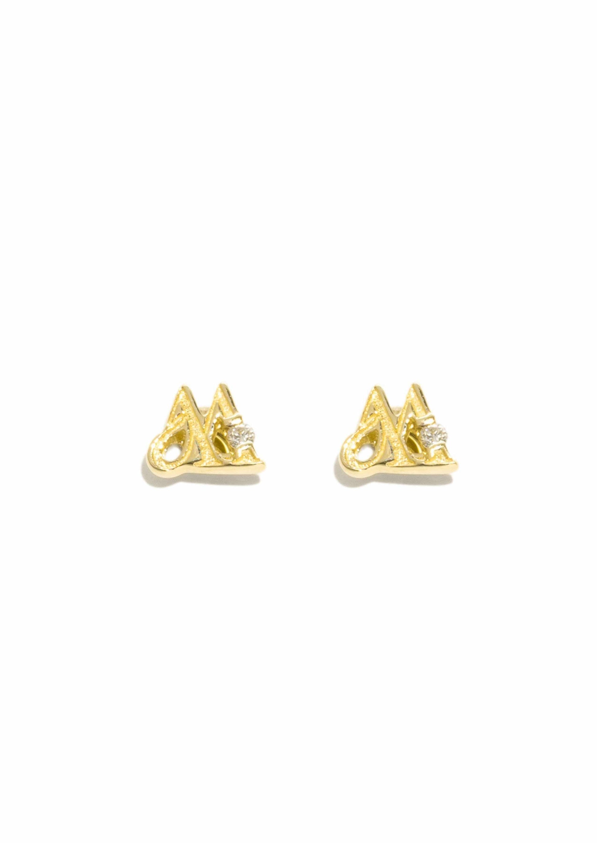 The Diamond Insignia 9ct Solid Gold Stud Earrings - Molten Store