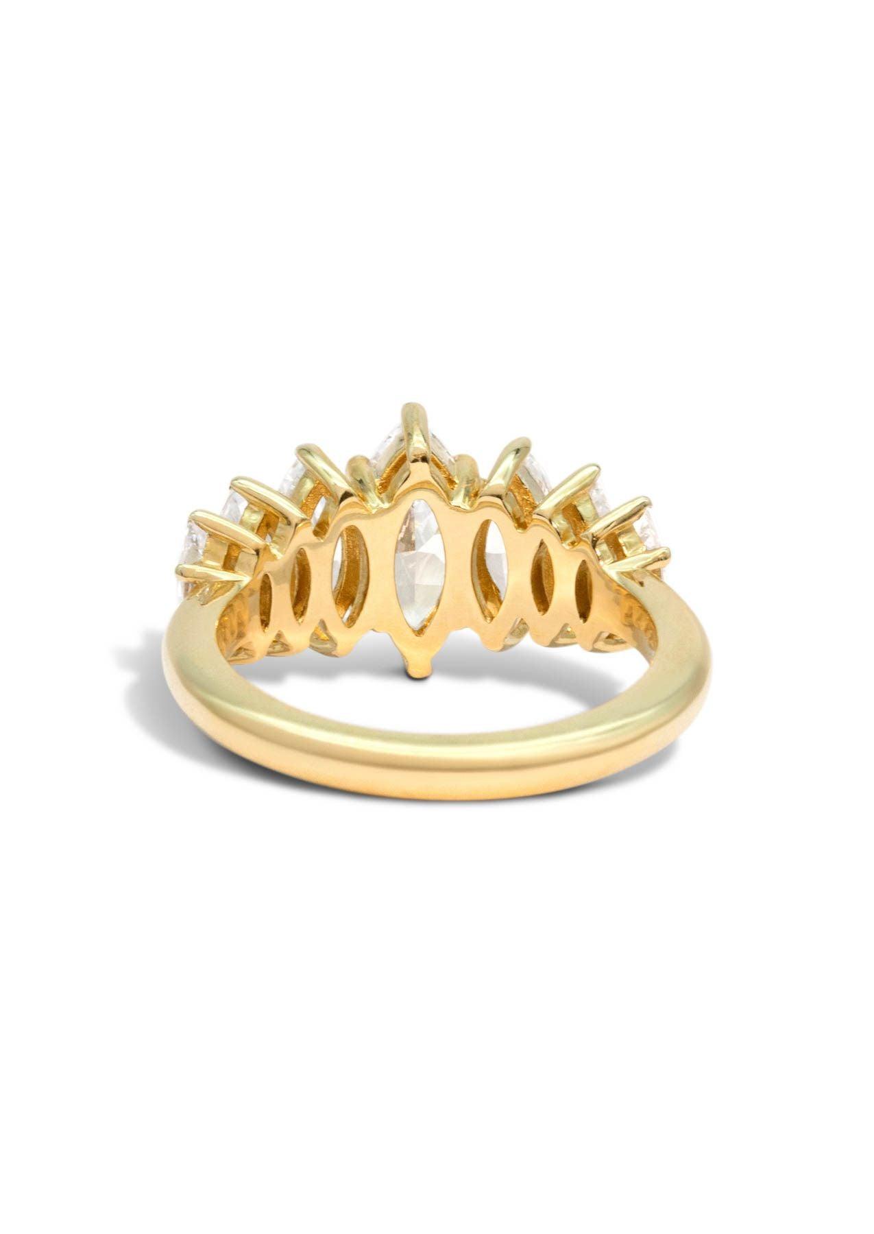 The Marquise Banks Yellow Gold Cultured Diamond Ring
