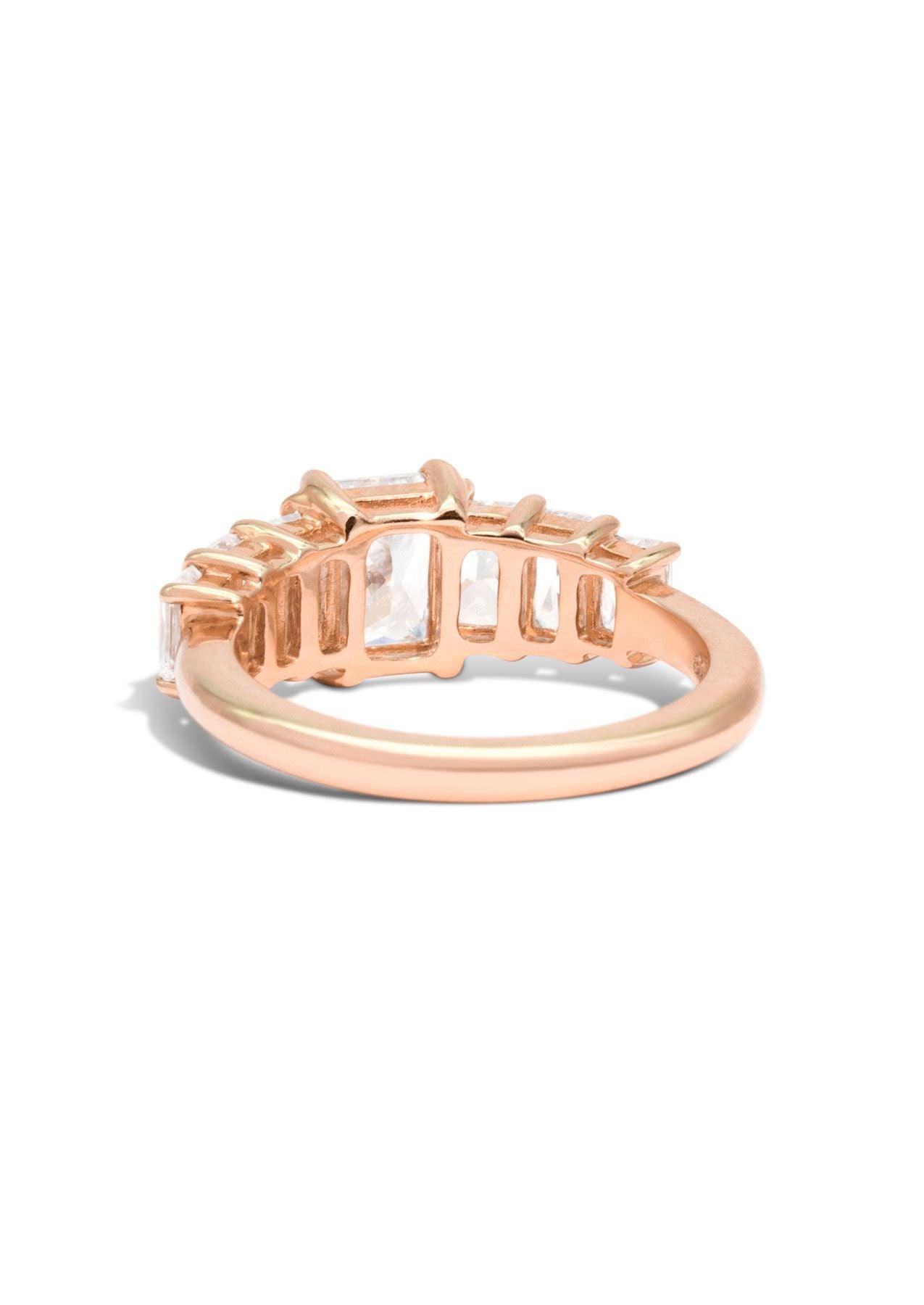 The Radiant Banks Rose Gold Cultured Diamond Ring
