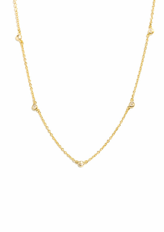 The Solid Gold Diamond Speckle Necklace