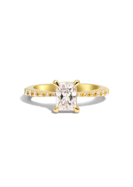 The  Celine Yellow Gold Cultured Diamond Ring