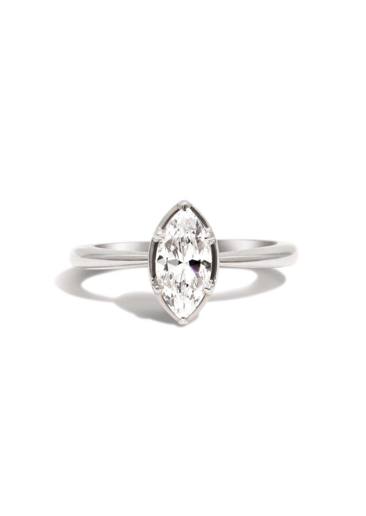The Mabel White Gold Cultured Diamond Ring