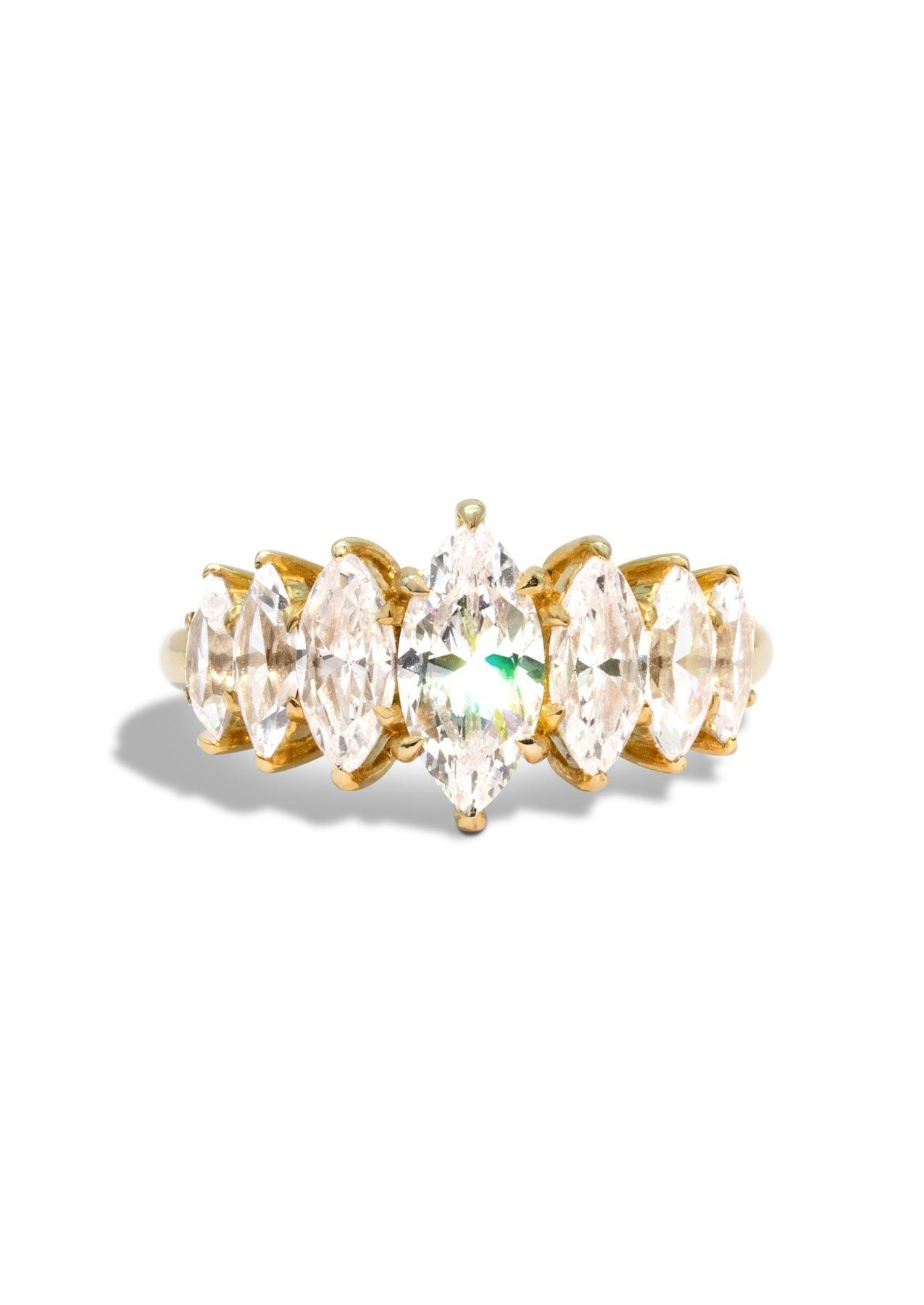 The Marquise Banks Yellow Gold Cultured Diamond Ring