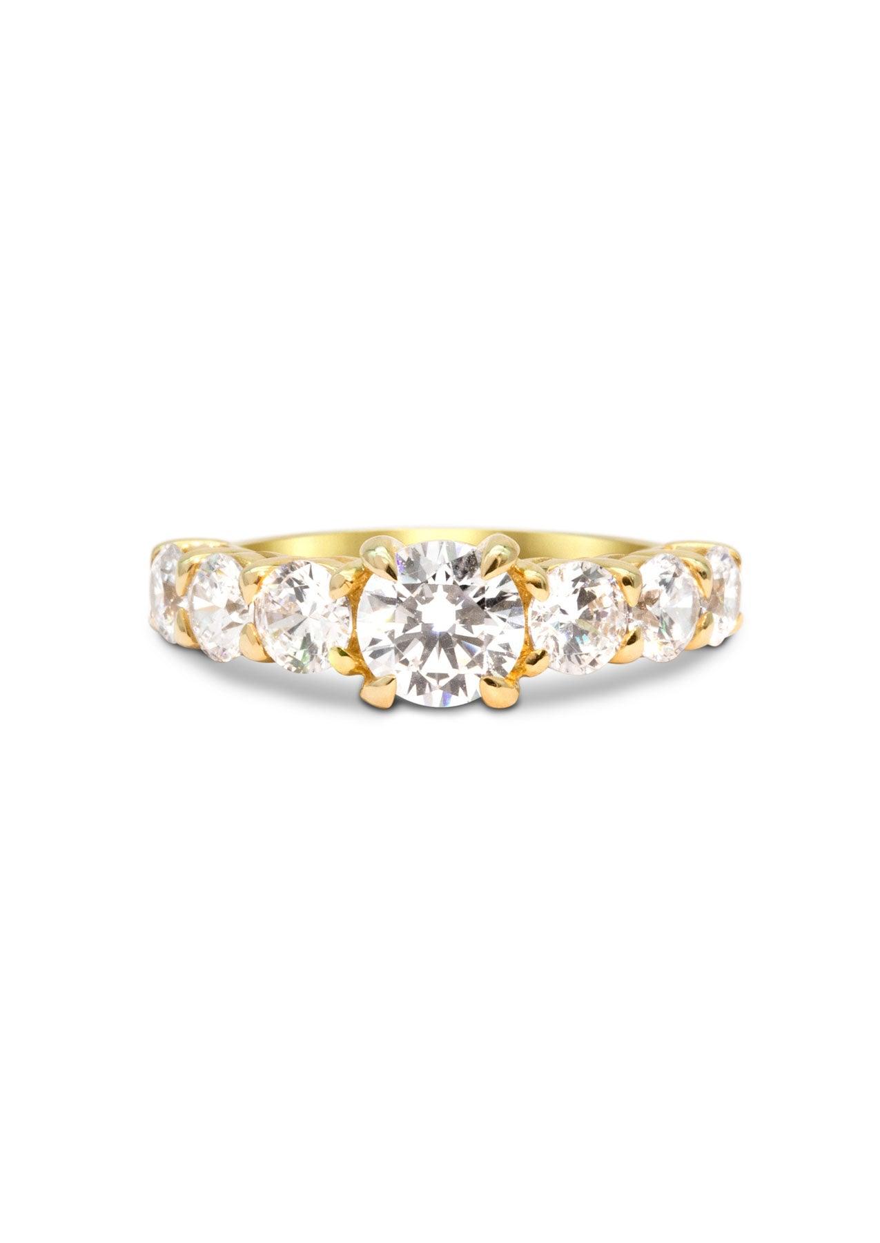 The Round Brilliant Banks Yellow Gold Cultured Diamond Ring