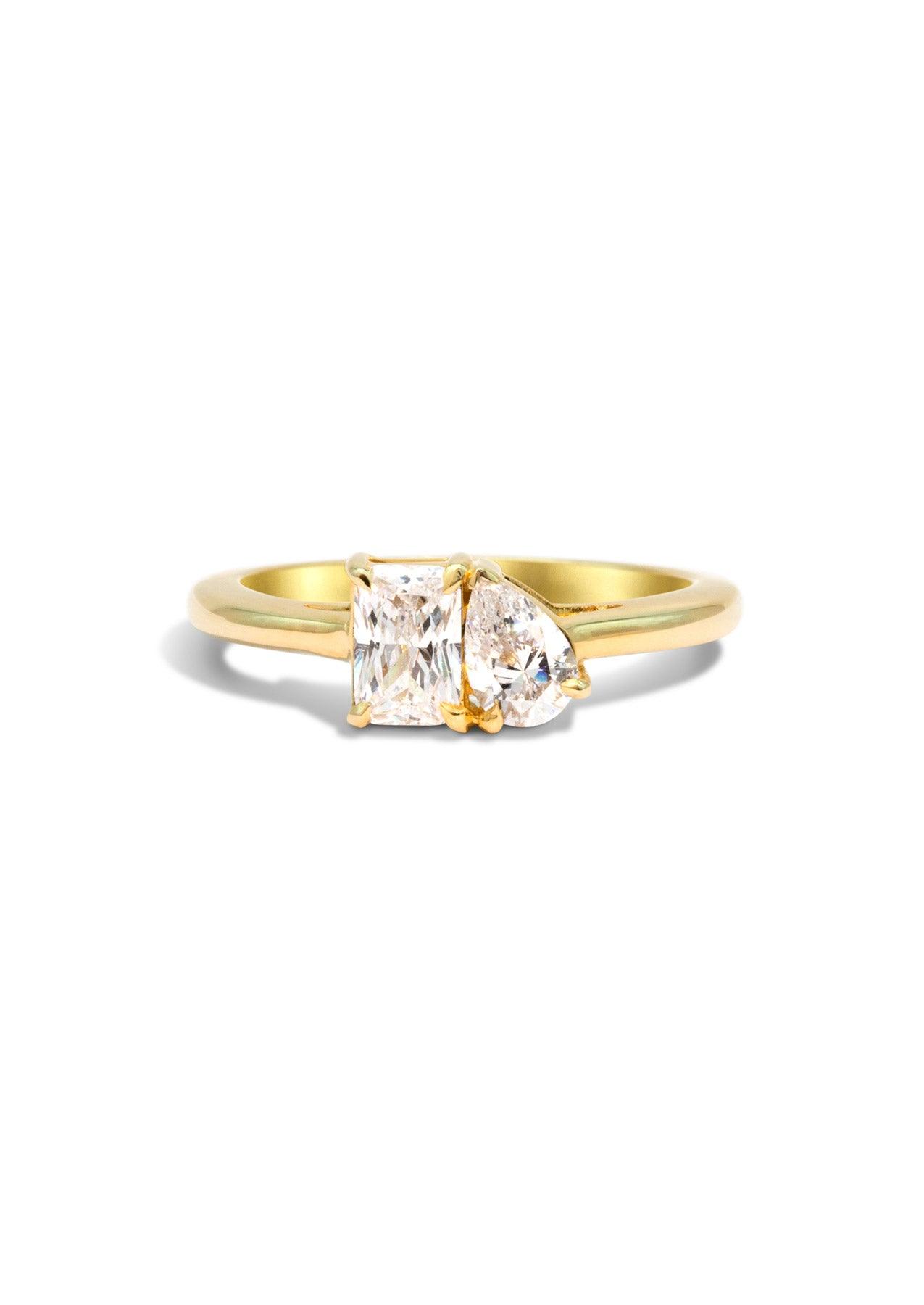 The Toi Et Moi Yellow Gold Cultured Diamond Ring