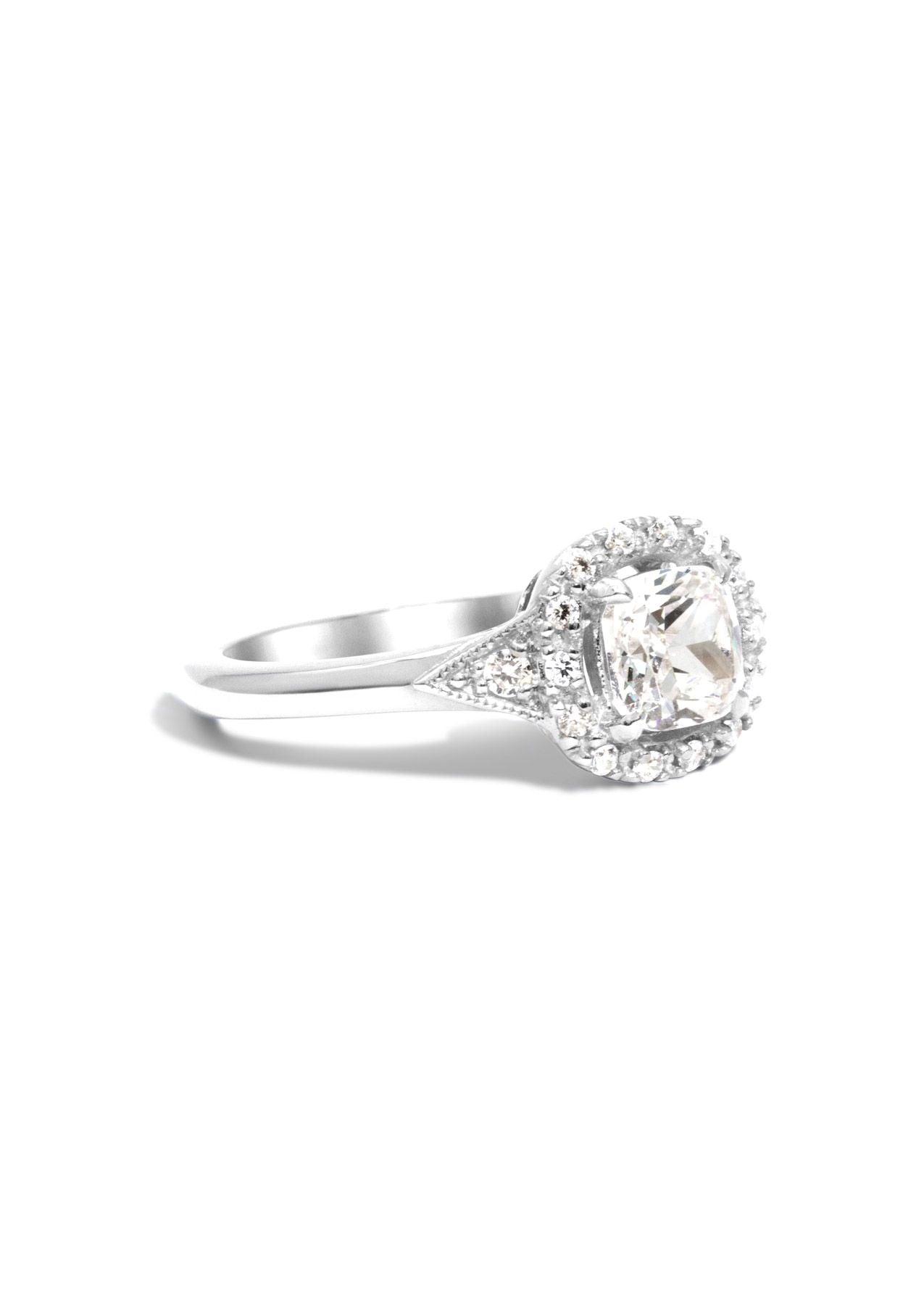 The Eliza White Gold Cultured Diamond Ring