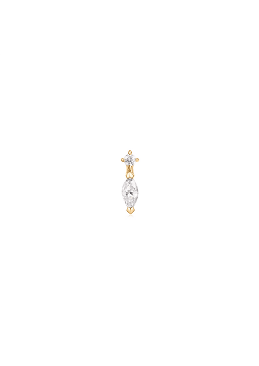 The Solstice Cultured Diamond 9ct Solid Gold Stud Earring (Single) - Molten Store
