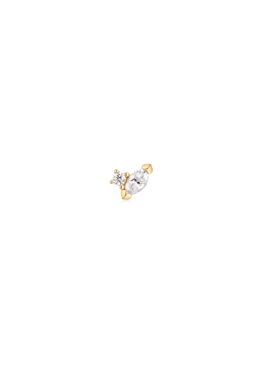 The Duet Cultured Diamond 9ct Solid Gold Stud Earring (Single) - Molten Store