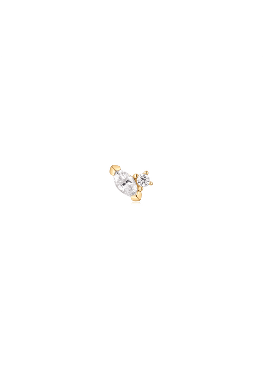 The Duet Cultured Diamond 9ct Solid Gold Stud Earring (Single) - Molten Store