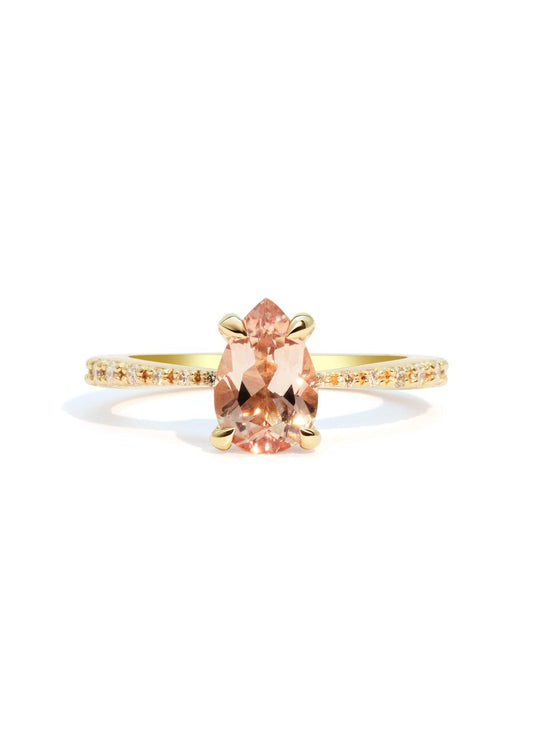 The Celine Ring with 1.34ct Pear Morganite - Molten Store