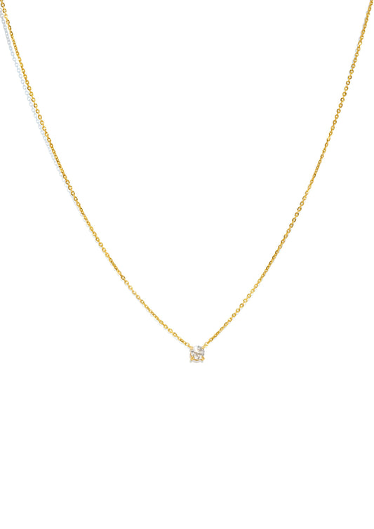 The Eve Yellow Gold 0.3ct Round Cultured Diamond Necklace