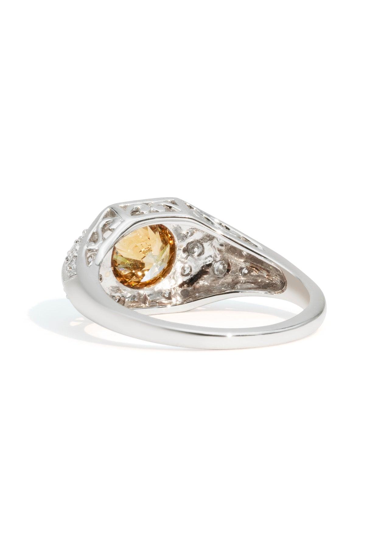 The Adelaide Ring with 1.37ct Round Brilliant Champagne Diamond - Molten Store