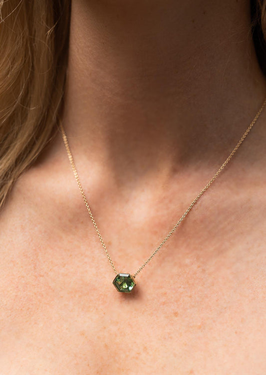 The Izzy 3.94ct Green Tourmaline Necklace - Molten Store