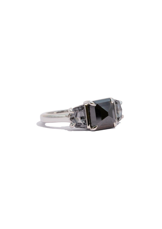The Vivian 1.95ct Black Diamond and Spinel Ring