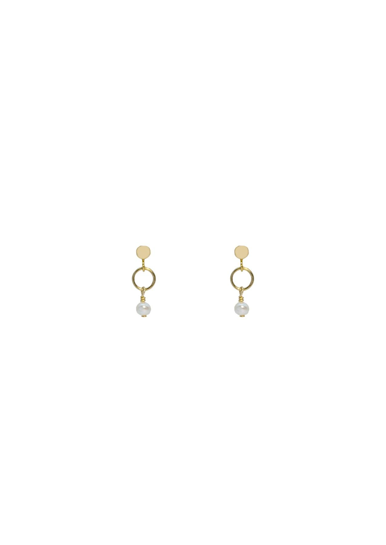 The Mini Neoma Pearl 14ct Gold Vermeil Earrings - Molten Store