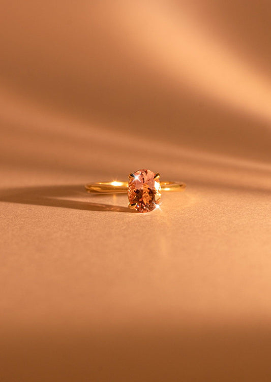 The June Ring with 1.56ct Oval Morganite - Molten Store