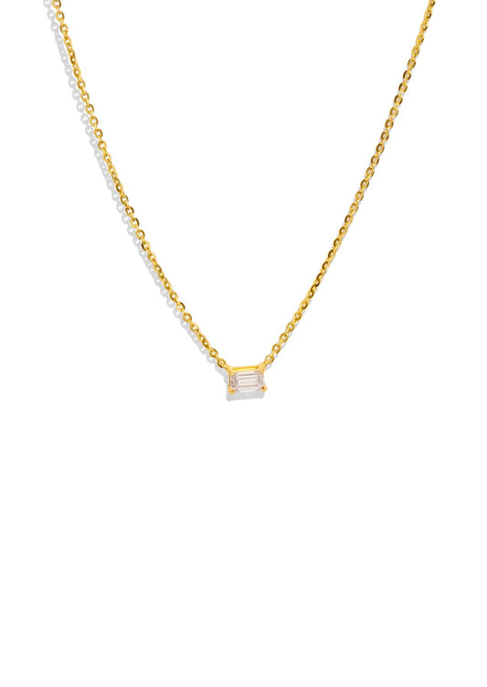 The Eve Yellow Gold 0.3ct Emerald Cultured Diamond Necklace