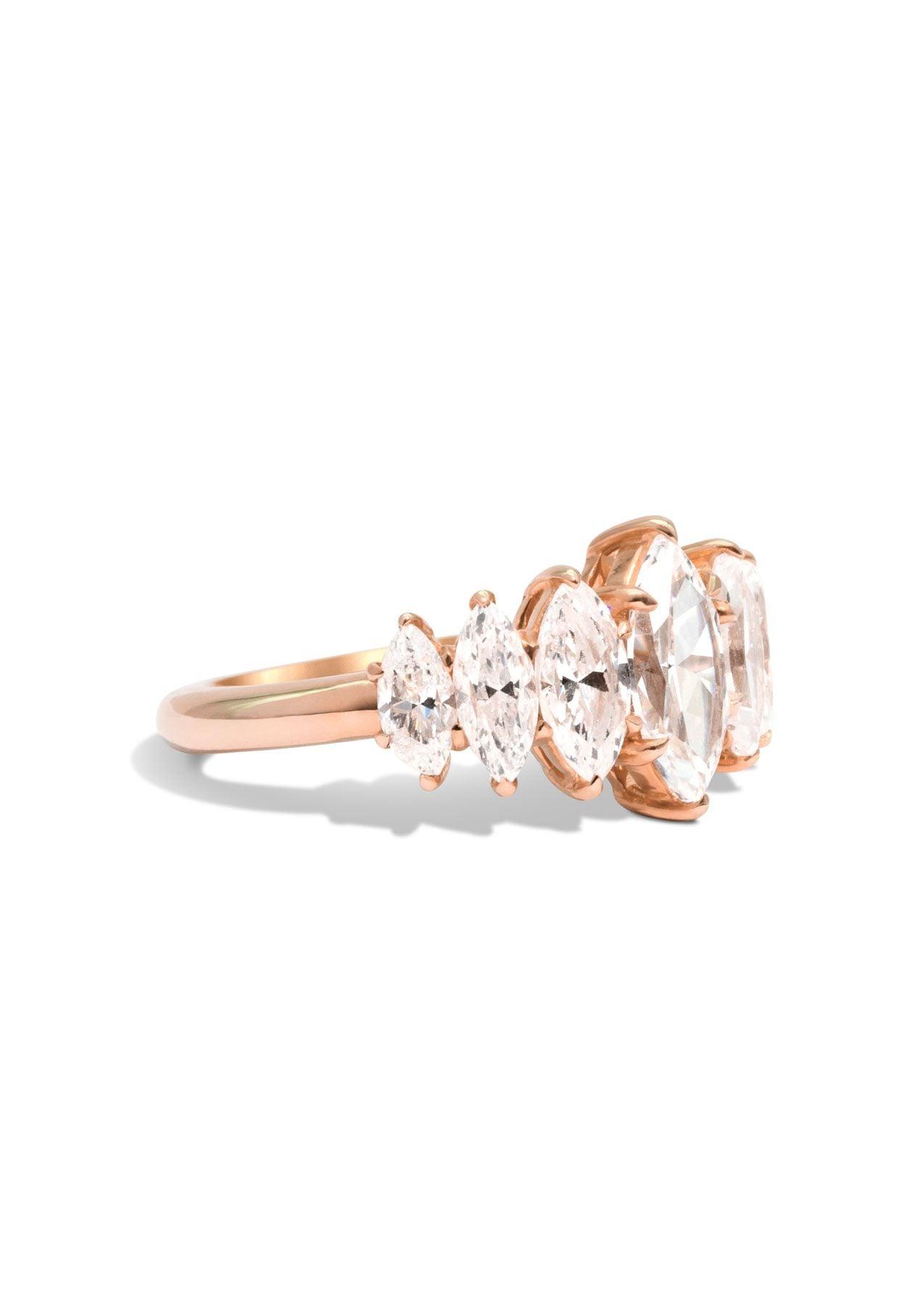 The Marquise Banks Rose Gold Cultured Diamond Ring