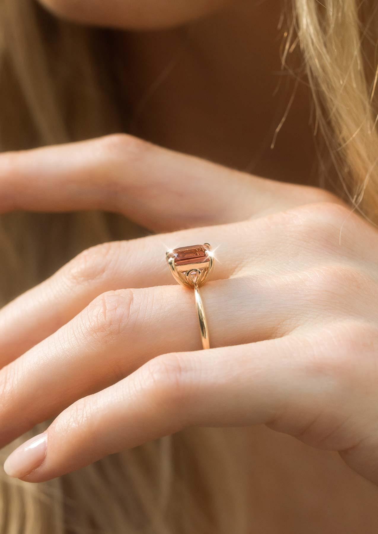 The June 2.7ct Orange Tourmaline Ring - Molten Store