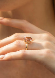 The June 4.2ct Peach Tourmaline Ring - Molten Store