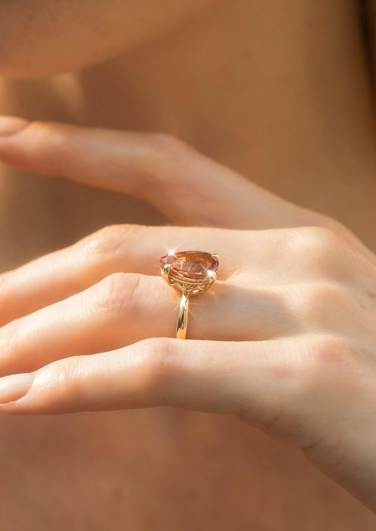 The June 4.2ct Peach Tourmaline Ring - Molten Store