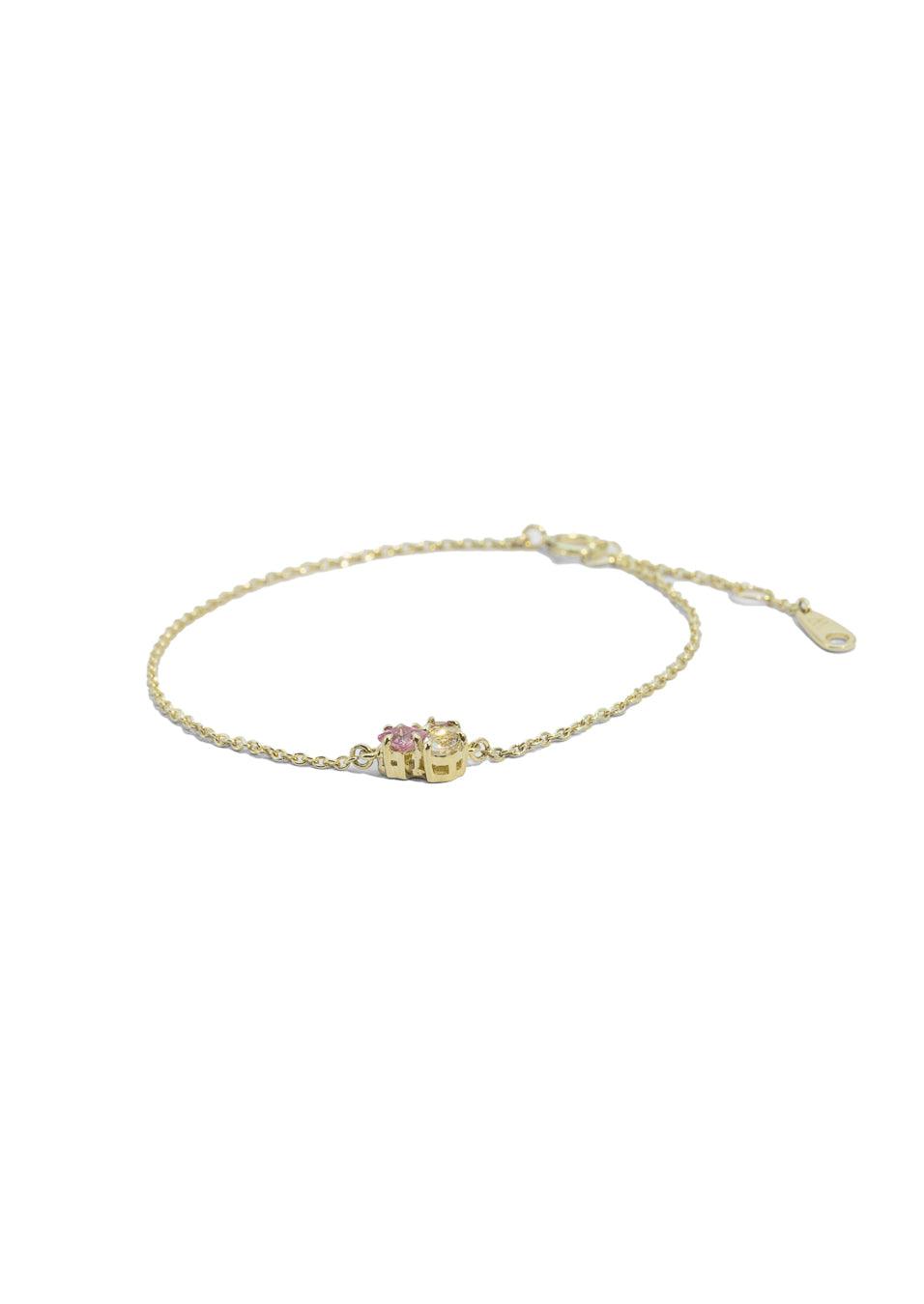 The Bellerose Sapphire & Morganite 9ct Solid Gold Bracelet - Molten Store