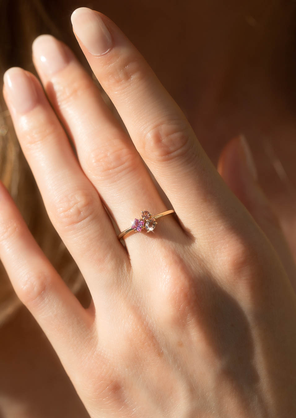 The Bellerose Ring with Sapphire & Morganite