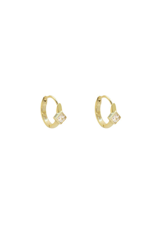 The Peach White Sapphire 9ct Solid Gold Huggie Earrings - Molten Store