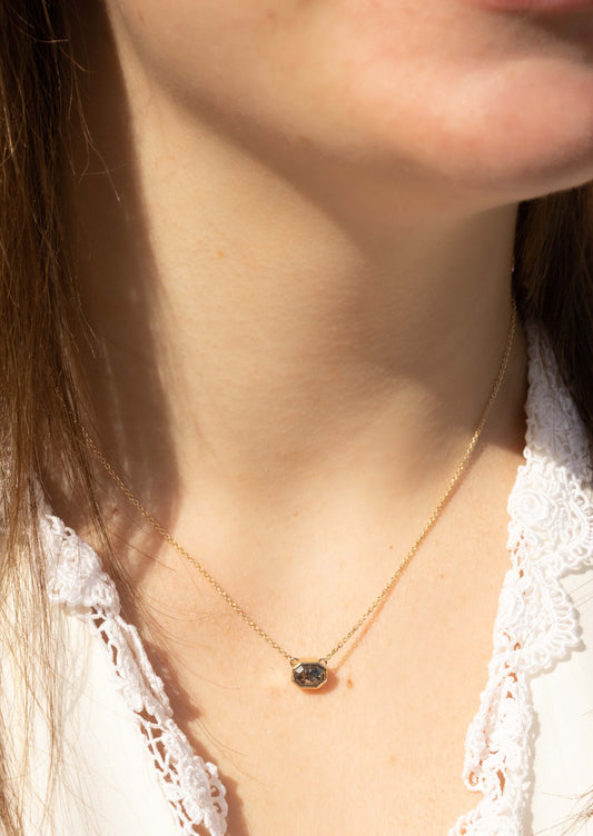 The Selena Necklace with Salt & Pepper Diamond