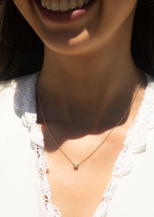 The Maeve 0.19ct Pale Yellow Diamond Necklace - Molten Store