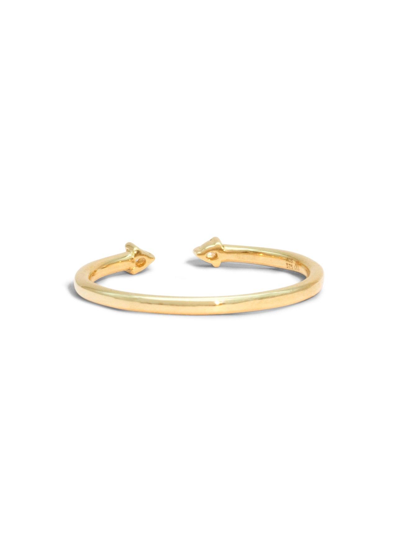 The Solid Gold Diamond Duo Ring