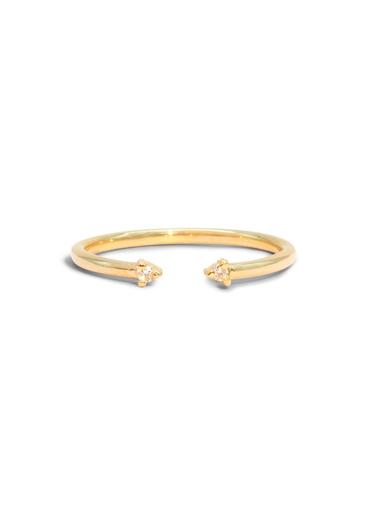 The Diamond Duo 9ct Solid Gold Ring - Molten Store