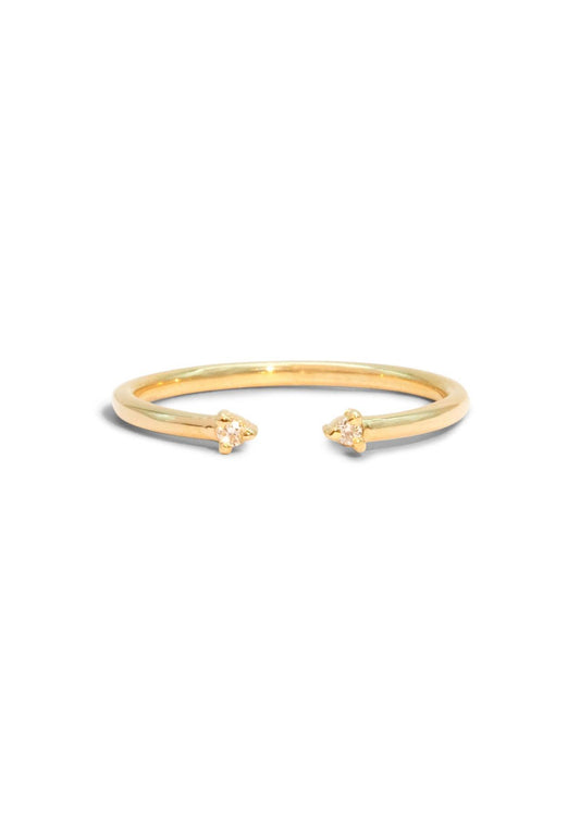 The Diamond Duo 9ct Solid Gold Ring - Molten Store
