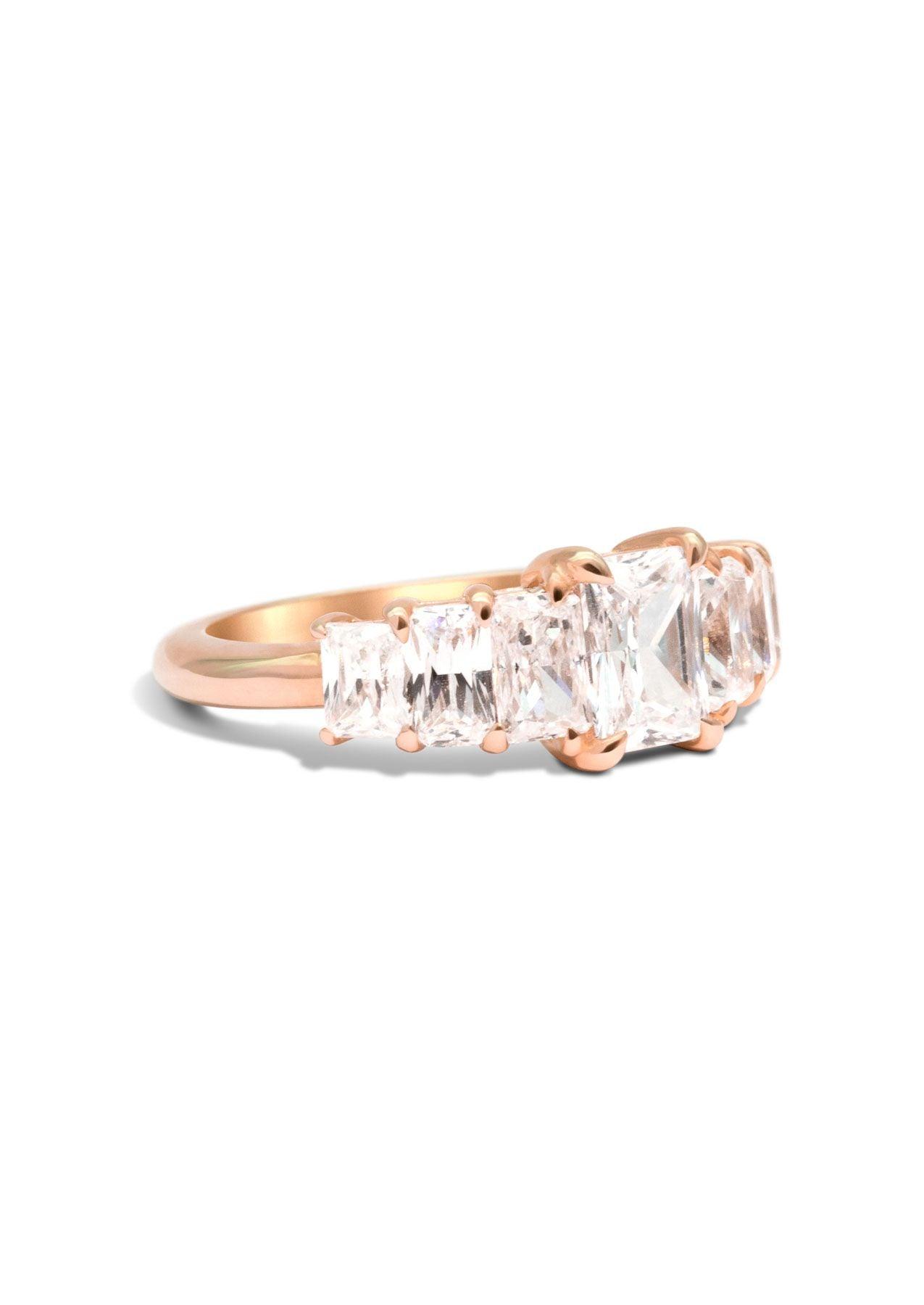 The Radiant Banks Rose Gold Cultured Diamond Ring - Molten Store