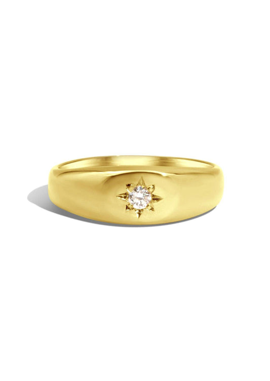 The Astra Yellow Gold Signet Ring - Molten Store