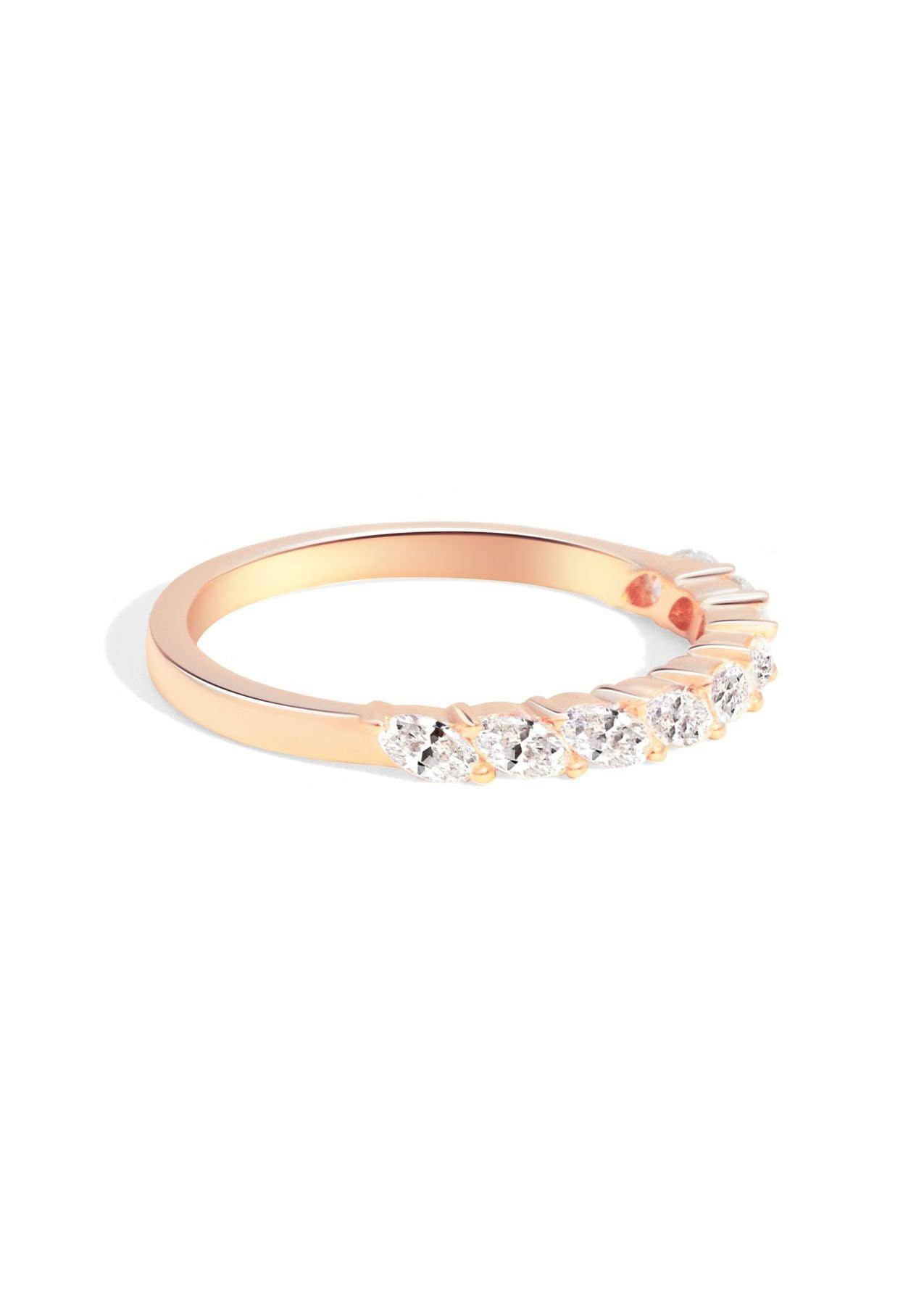 The Muse Rose Gold Diamond Band - Molten Store