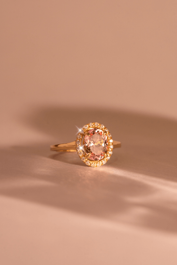 The Iris Ring with 2.29ct Oval Morganite - Molten Store