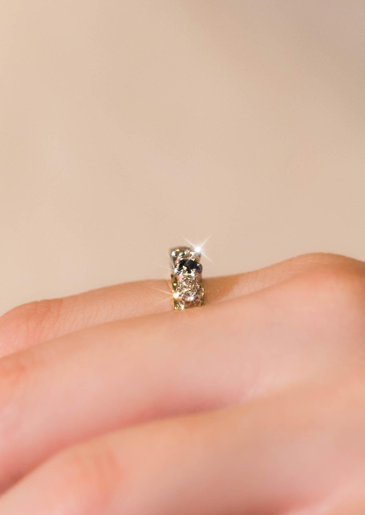 The Spencer Vintage Diamond and Sapphire Ring