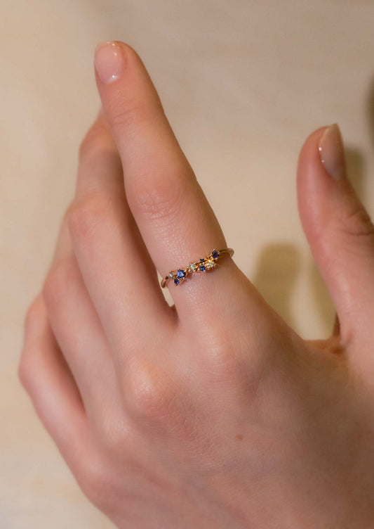 The Stephanie Vintage Sapphire and Diamond Ring