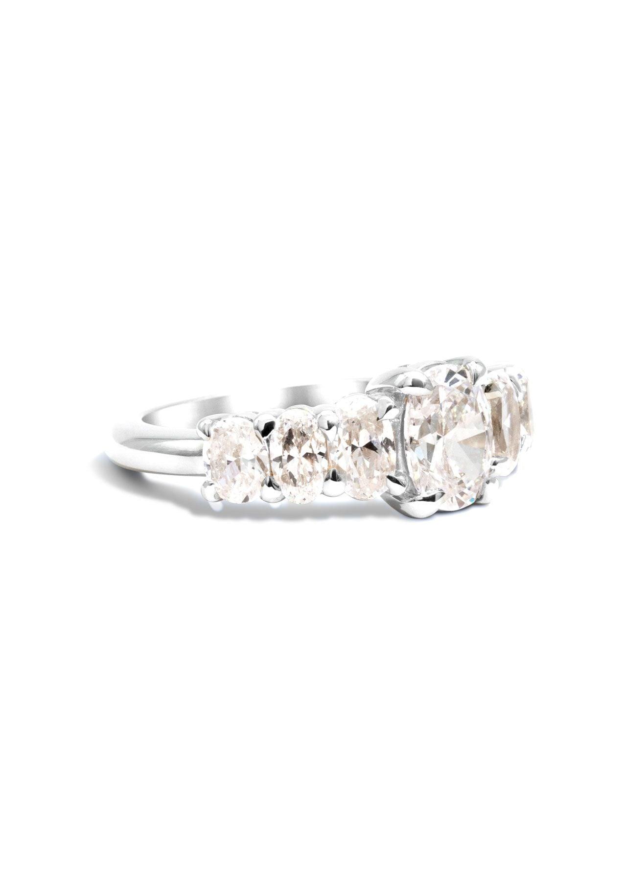 The Oval Banks White Gold Cultured Diamond Ring
