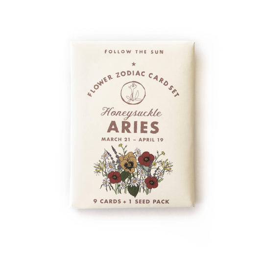 Flower Zodiac Sticker Card Set - Aries - Molten Store