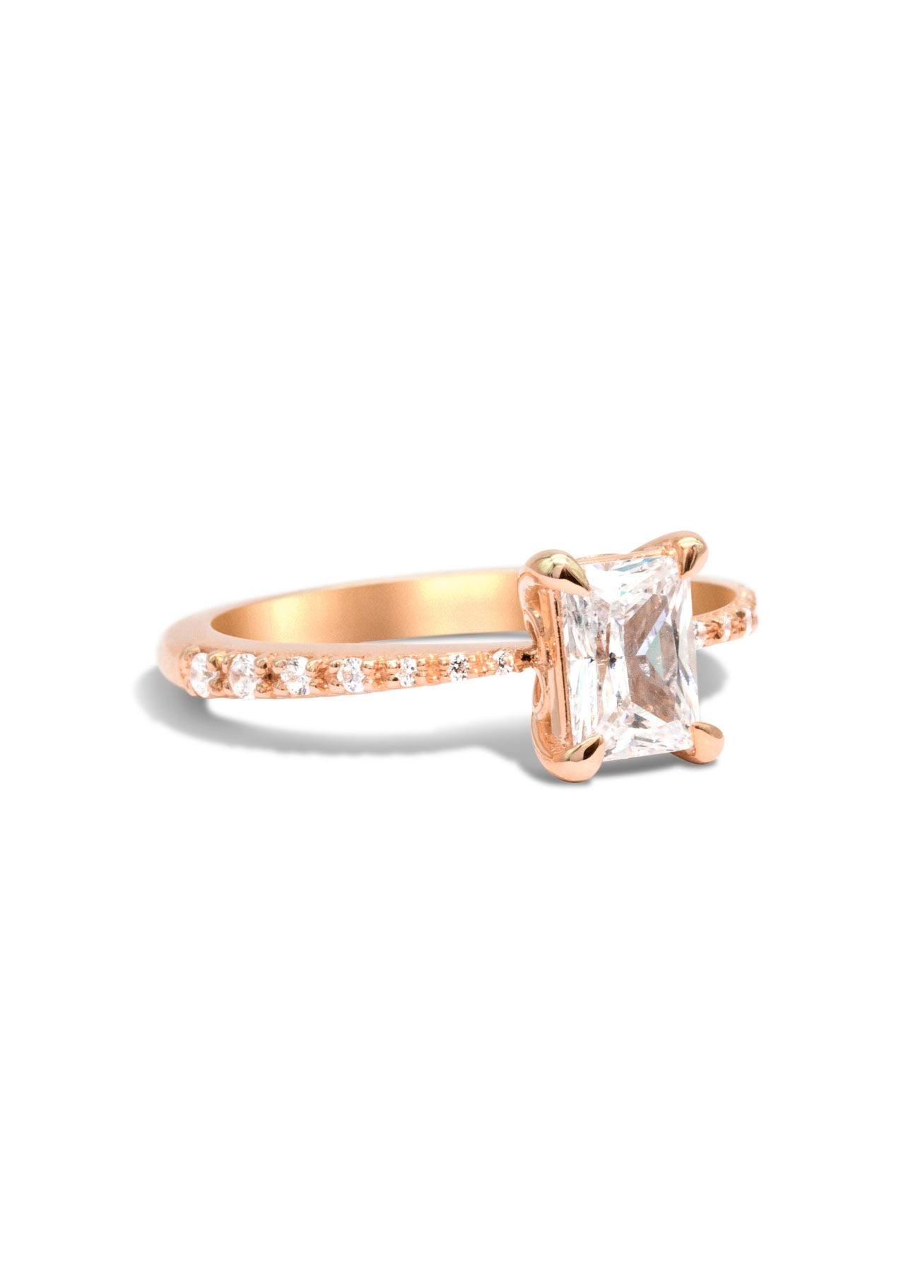 The Celine Rose Gold Cultured Diamond Ring - Molten Store