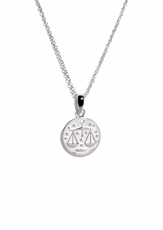 The Silver Libra Zodiac Necklace